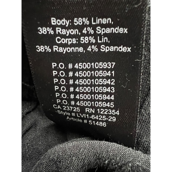 Aritzia Babaton Linen Blend Black Pull On Trouser Pants XS - Picture 4 of 5